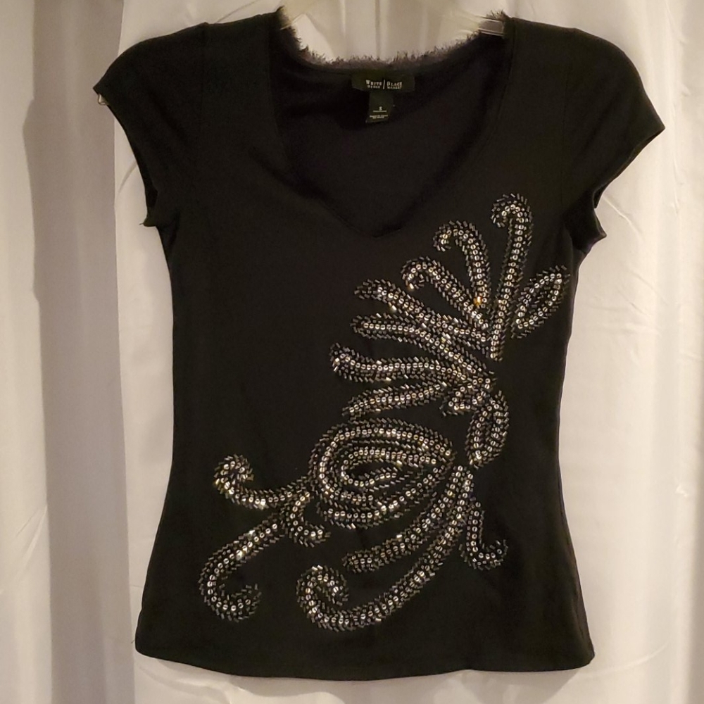 White house black market soft beaded shirt